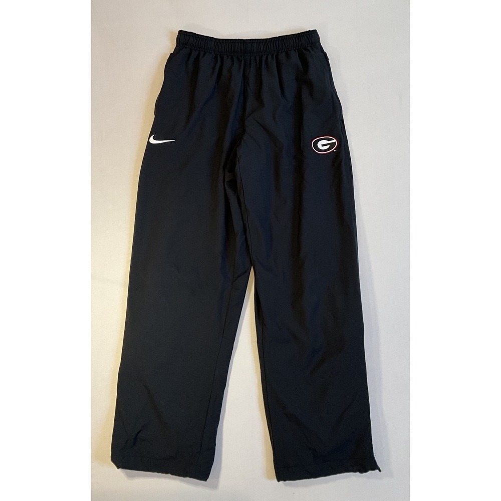 Nike Georgia Bulldogs Track Pants Lined Sz Large Black Zip Team Issue UGA